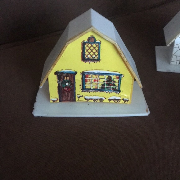 VINTAGE 🔥 Set Of  7 Pieces Christmas Village With Option to add Lights - Picture 4 of 10